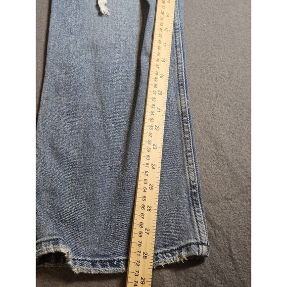 Hollister Jeans Womens 4R Blue Light Wash Low-rise Relaxed Straight Distressed - Picture 6 of 9